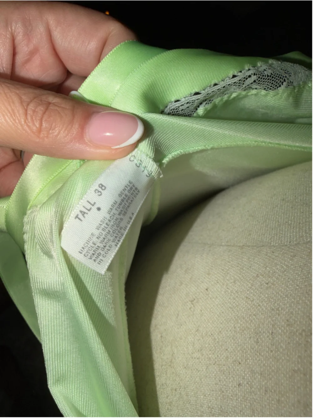 Lorraine Vintage Chemise Slip Size M Green